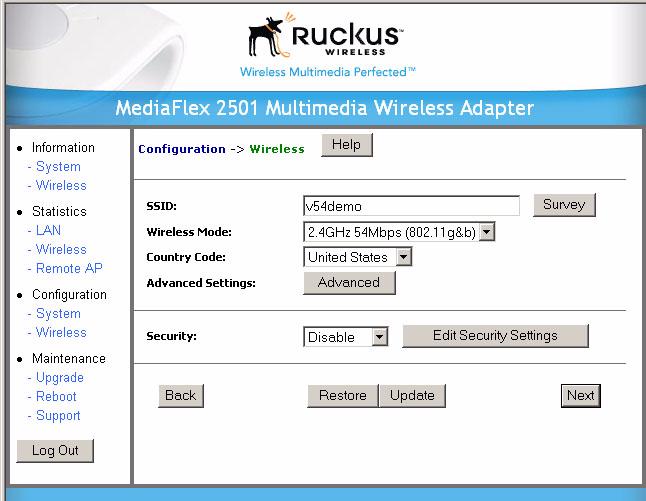 Configuring the MF2501 Adapter Configuring the Wireless Interface It is recommended that you consult with your service provider to understand the wireless settings.
