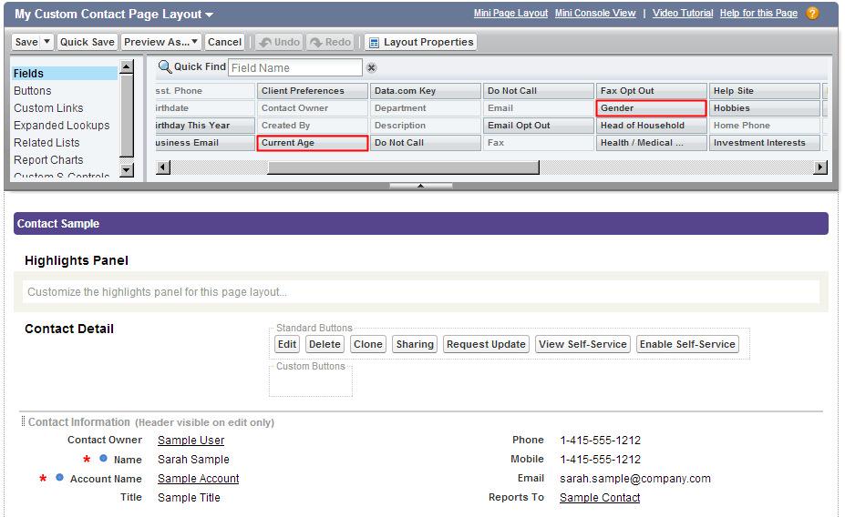 Select Fields option to view Fields available to be added