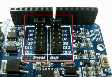 Please ensure that the pins alignment is correct. Select the pins for PWM and DIR. The default PWM pin is set to D3 while the DIR pin is set to D2.