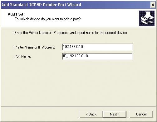 The Add Printer Wizard (continued) Select