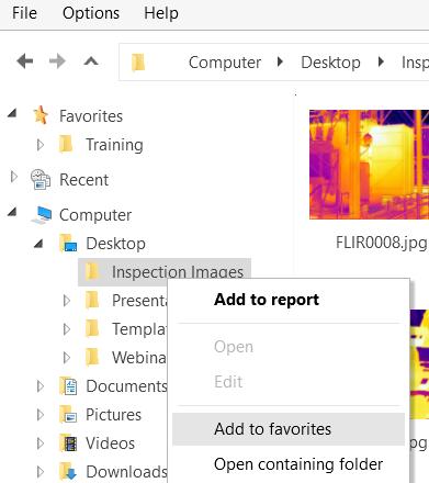 Now we can select some images to add to this report. The Wizard gives you access to all folders and drives on your PC.
