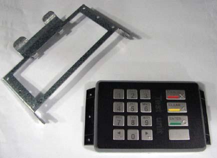 Place the mounting bracket on the keypad with the rounded tabs at the top