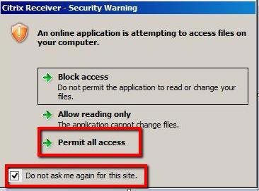 Problems that can occur when using Citrix applications 5.