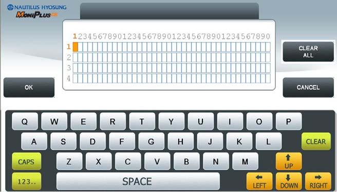 5. Operator Function 5.1.4 How to Use KeyPad (Touch Screen Type) You can use this KeyPad in same way as a computer keyboard. [Default KeyPad Character Table Screen] Key ABC.