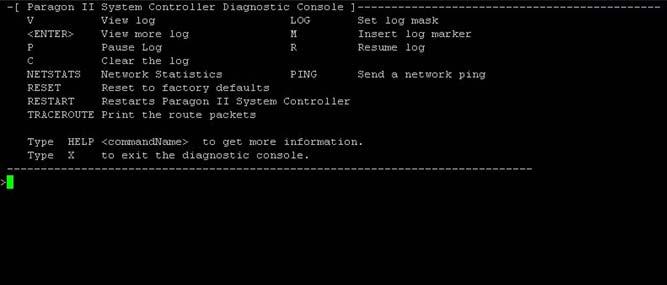 CHAPTER 1: INSTALLATION AND CONFIGURATION 7 Diagnostics To perform network communications, ping devices, start or track a log and other diagnostics for the PIISC unit, log on to the PIISC. 1. From the main menu, select Diagnostics using the [ ] and [ ] keys (or by typing the letter <D>), and press <Enter>.