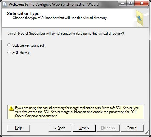 7. Choose SQL Server Compact 8. Select Next > 9.