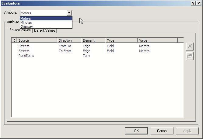 Select each attribute from the pull-down menu and inspect the type of evaluator and value assigned to it.