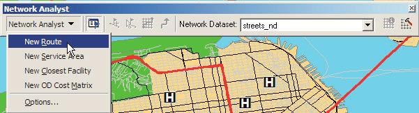 Exercise 4: Finding the best route using a network dataset In this Exercise you will find the best route for the given order of stops based on travel time. Preparing your display 1.