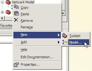 Right-click on NetworkModel toolbox,