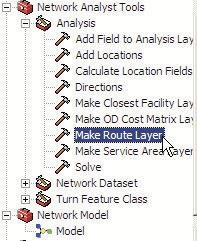 Creating the Route Layer in the model Next you will create the route layer within the model.
