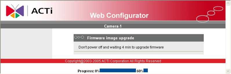 NOTE: The version of the firmware image and the MD5 file to be uploaded must be the same, otherwise, the firmware upgrading will fail and the IP device will continue using previous firmware version.