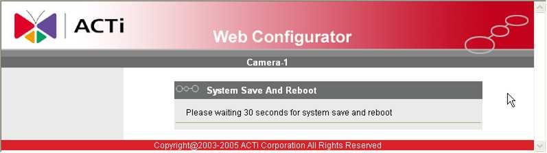reboot. STEP1: Click the [Save and reboot] on the Main Setup page. The Save and reboot page is displayed as below.