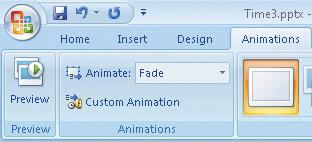 LESSON 16 Enhancing Presentations with Multimedia Effects Preview Animations button Animate button list arrow FIGURE 16 14 Animation options 3. Go to slide 3.