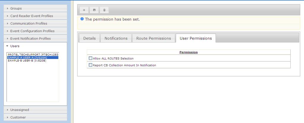 User Permissions The User permissions tab provides additional capabilities for the selected user. Select the User Permissions tab to enable or disable these capabilities.