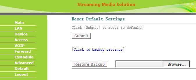 2-10: Default This is where you go to reset the unit to default settings, restore