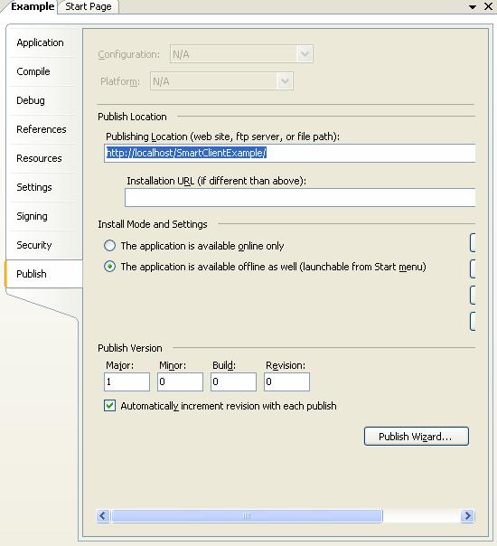 3 Set the Publish Location to the local or remote system that is running IIS.