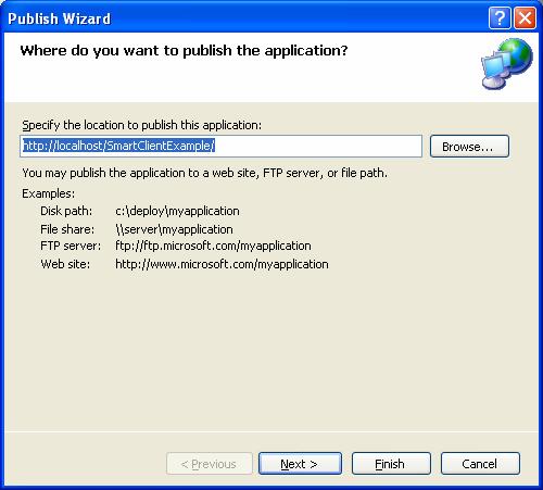 5 Select the Publish Wizard button to begin