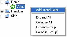 Configure Trend Step Task 1 Start OPC Systems HMI application if it is not already running. 2 Select the Add button under the Trends Navigator bar on the left.