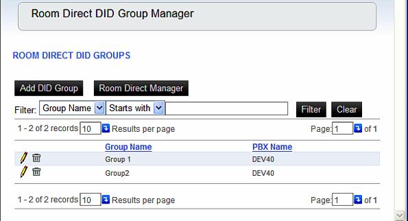 3-8 Using Room Direct Administrator Figure 3-7 Room Direct DID Group Manager Step 2