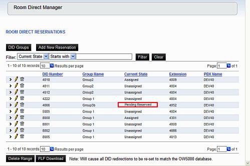 Using Room Direct Administrator 3-13 Managing Reservations The Room Direct Manager allows administrators to manage reservations created for use on the UA5200 application by displaying a list of all