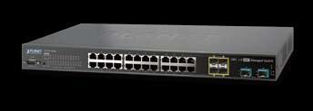 24-Port 10/100/1000Mbps with 4 Shared SFP + 4-Port SFP+ Managed Switch Cost-effective bps Uplink Capacitated Managed Switch Solution for SMB The is PLANET s first Layer 2 IPv6 / IPv4 management