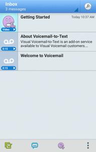 1. Tap > > Voicemail. Your Visual Voicemail inbox appears. 2. Tap an option. Subscribe to Premium to subscribe to the premium Voice-to-Text transcription service.