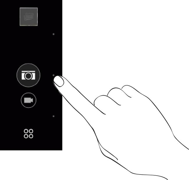 Zooming Before taking a photo or video, slide two fingers apart to zoom in or together to zoom out. Choose a Flash Mode On the Viewfinder screen, tap the flash icon to choose a flash mode.