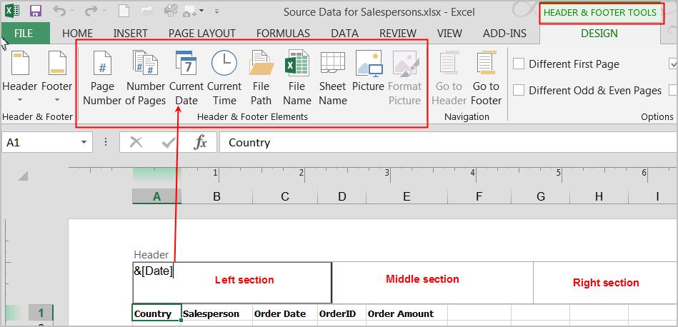 Inserting Headers and Footers: The header is a section of the workbook that appears in the top margin, while the footer appears in the bottom margin.