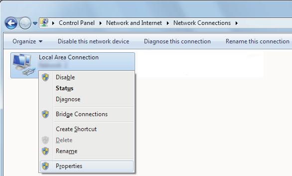 In the [Control Panel] window, click [Network and Internet] and then click [Network and Sharing Center]. Click [Change adapter settings].