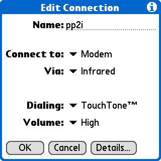 Name: type any preferred name or leave the default as Customer as in figure 1.1.3. 5. Connection to: select Modem. 6. Via: select Infrared. 7.