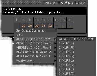 5.0 Monitor : Configure page Output Patch : This is where the Monitor s Speaker Set outputs are patched to physical outputs.