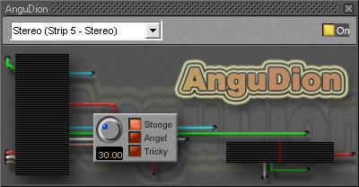 5.0 Effects : AnguDion AnguDion Interesting! Three buttons labeled Stooge, Angel, and Tricky, one knob calibrated from 0-100 You work out what it does!
