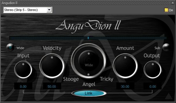 Angudion II floating Window This time with Wide and Sub buttons and linkable Input and Output gain rotaries.