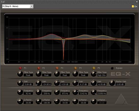 5.0 Effects : Optional Plug-ins Merging Technologies EQ-X EQ-X floating Window EQ-X builds on the existing and universally acclaimed quality of Pyramix EQ. It is backwards compatible.