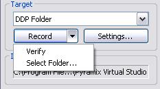 Clicking on the down arrow next to the Eject button drops down a list of other optical disk drive commands.