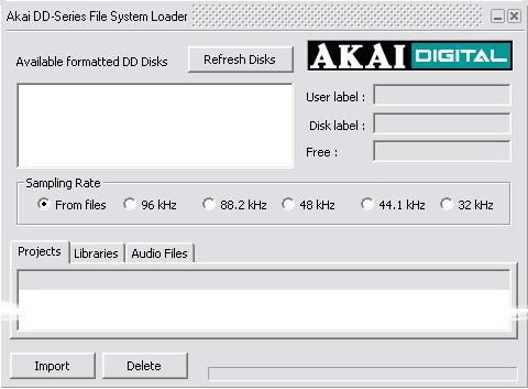5.0 File and Project Interchange : AKAI disk import Navigate to the required drive/folder, type a suitable filename in the File name text box, choose the appropriate file type from the Save as type