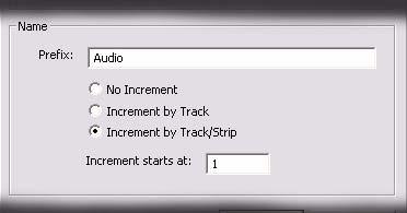 5.0 Tracks and Track Groups : Track Types Naming and Numbering However many Tracks and Strips you decide to create, they can be automatically named and incrementally numbered.