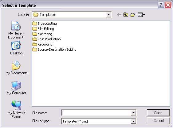 5.0 Applications : Project Templates Project Templates Pyramix provides the user with a number of Templates for various applications.
