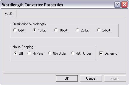 Prosoniq MPEX2 Properties Prosoniq MPEX2 Properties dialog Select the required conversion factor from the four Stretch