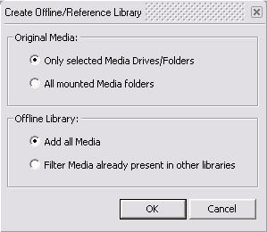 5.0 Media Management : Offline / Reference Libraries Offline libraries are created in the Media Management Tab Window by selecting Media Folder > Create Offline/Reference Library.