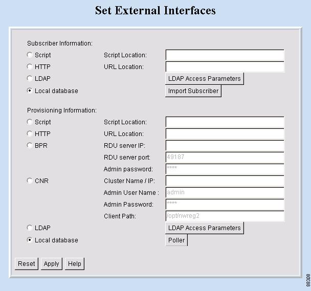 Retrieving Subscriber or Provisioning Data by Using an External Interface Figure 10 shows the dialog box where you specify the method.