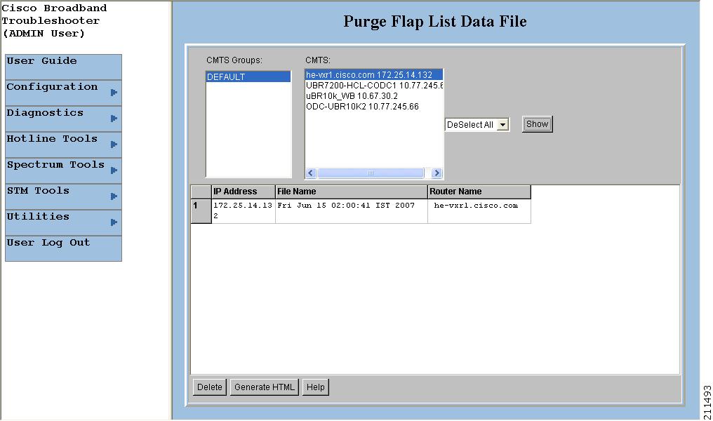 Using the Spectrum Management Tools Purging the Flap List When you want to delete a saved flap list file, use the Purge Flap List Data File dialog box, which is shown in Figure 22.