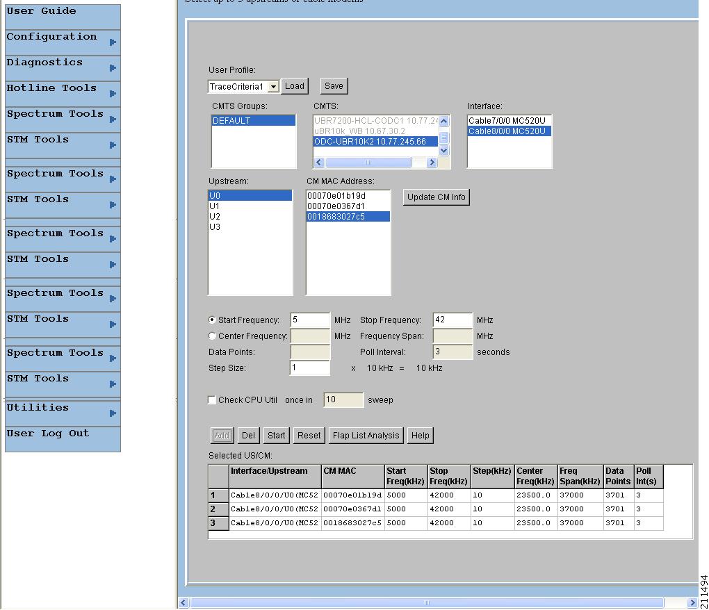 Using the Spectrum Management Tools Figure 24 Trace Window Criteria Dialog Box Viewing Trace Windows Some browsers give the user the ability to stop windows from being launched by the browser. CBT 3.