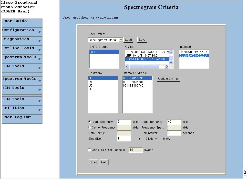 Using the Spectrum Management Tools Step 3 Click Start. The Spectrogram appears, as shown in Figure 25.