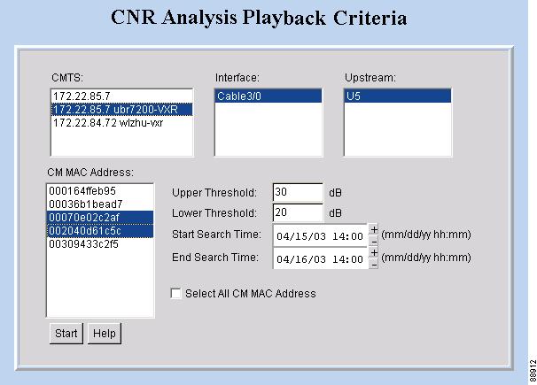 Using the Spectrum Management Tools Playing Back a CNR Analysis Perform the following steps to play back a CNR Analysis: Step 1 Step 2 From the Spectrum Tools menu, choose Data Playback > CNR