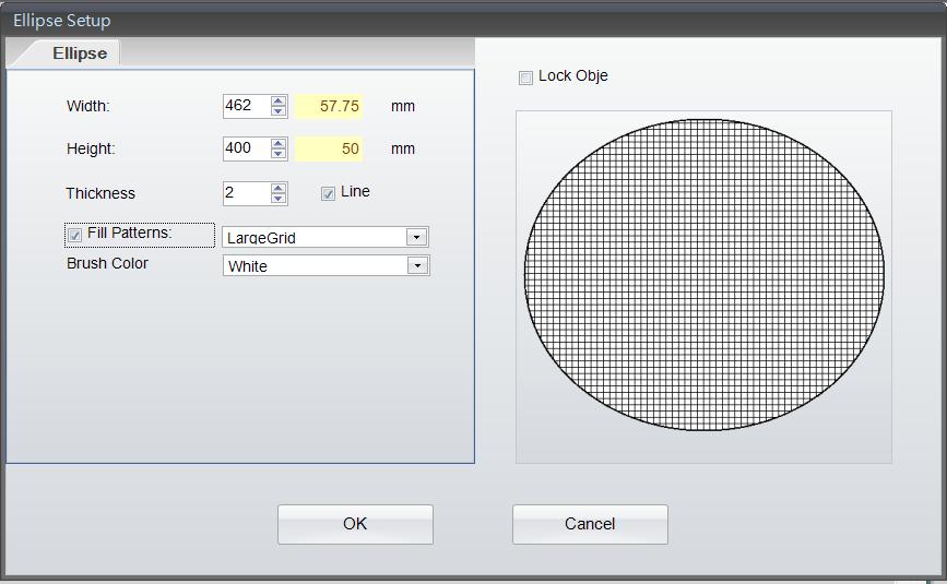 4.7.5 Drawing Circle or Ellipse GoLabel PDF On-line Help Select Shape in left side of screen, and then click the icon for circle/ellipse drawing Move cursor to the location where the first point of