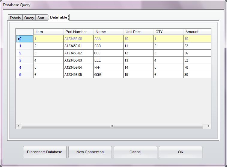 2 Select Database In the dialog of Database Query,