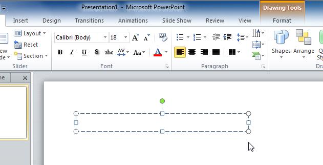 A text box Explore our Text Basics lesson to learn more about inserting and using text boxes in PowerPoint 2010.