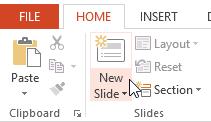 You can insert as many slides as you need from a variety of layouts. 1.