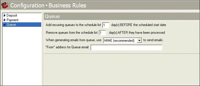 C ASH RECEIPTS CONFIGURATION 9 By setting Queue business rules, Cash Receipts can add and remove queues from a schedule of tasks.
